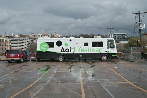 The AOL Lifestream bus at SXSW in Austin, TX in March 2010.