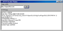 HTTP Header View Screen Shot