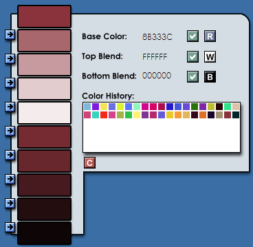 Color Palette Creator for Konfabulator Screen Shot.